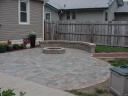Hessit Roman Tumbled Allegheny Paver Patio; Natural Gas Fire Pit and Belgard Weston Seating Wall